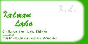 kalman laho business card